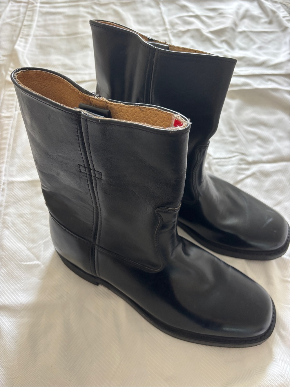 Sears Soft Jobs Super Cushioned Black Leather Boots Sz 7 D - Picture 3 of 10